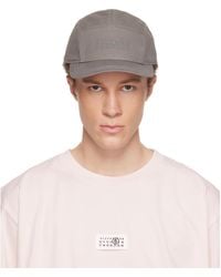 MM6 by Maison Margiela - Taupe Embroidered Logo Cap - Lyst
