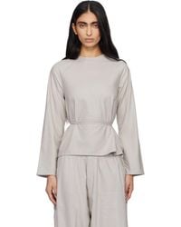 Baserange - Taupe Long Sleeve Apron Top - Lyst