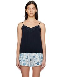 See By Chloé - Navy Embroidered Tank Top - Lyst