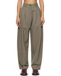 Studio Nicholson - Pantalon Kaki À Plis Exclusif À Ssense - Lyst