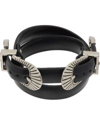 Toga - Bracelet Jonc Noir À Deux Boucles - Lyst