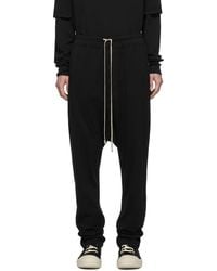 Rick Owens Drkshdw Black Drawstring Long Lounge Trousers