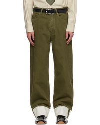 Bottega Veneta - カーキ Colored Turned Up ジーンズ - Lyst