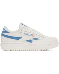 Reebok - Baskets Revenge Blanc Cassé Et Bleu À Semelle Épaisse - Lyst