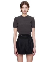 Alexander Wang - Logo-Embossed Ribbed Chenille T-Shirt - Lyst
