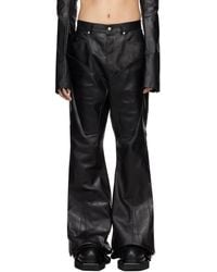 Rick Owens - Black Slivered Leather Pants - Lyst