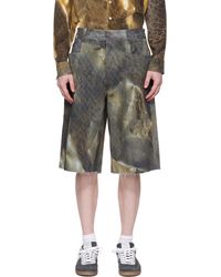 Serapis - Short De Style Marin Kaki En Denim À Motif Graphique Exclusif À Ssense - Lyst