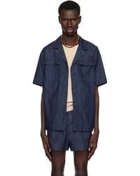 Dries Van Noten - ネイビー パネル デニムシャツ - Lyst