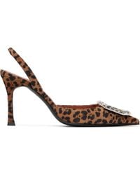 AMINA MUADDI - Tan & Camelia 90 Sling Heels - Lyst