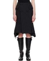 Sacai - Wool Silk Suiting Midi Skirt - Lyst