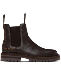 Common Projects - Brown Stamped Chelsea Boots - Lyst