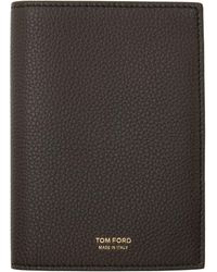 Tom Ford - Étui pour passeport brun en cuir souple grainé - Lyst