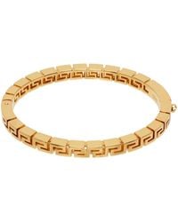 Versace - Gold Greca Bangle Bracelet - Lyst