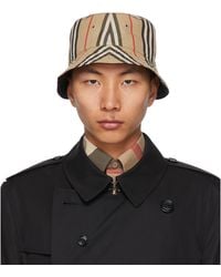 Burberry - Reversible Cotton Icon Stripe Bucket Hat - Lyst