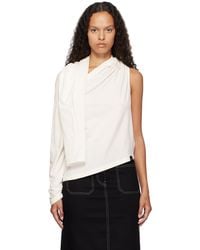 Courreges - Asymmetric Off Shoulder T-Shirt - Lyst