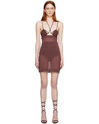 Nensi Dojaka - Brown Sheer Minidress - Lyst