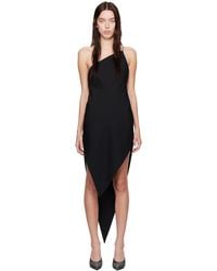 Alexander Wang Asymmetric Long-Sleeve Bodycon Midi Dress in Black | Lyst