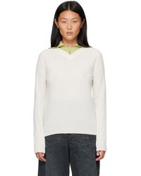MM6 by Maison Margiela - Off- & Layered Neckline Pullover Sweater - Lyst