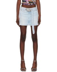 DIESEL - Minijupe Flip-S bleue en denim - Lyst