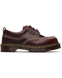Dr. Martens - Burgundy Lowell Leather Moc Toe Derbys - Lyst