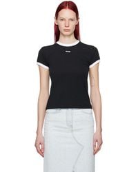 MSGM - T-shirt noir à bordures contrastées - Lyst