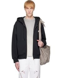 Marine Serre - ブラック Moon Logo フリース ジップフーディ - Lyst