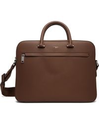 BOSS - Grained Faux-Leather Briefcase - Lyst