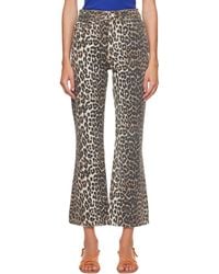 Ganni - Betzy Cropped Leopard Print Jeans - Lyst