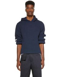 Jacquemus Navy La Maille Capuche Hoodie - Blue