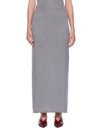 Lisa Yang - Jupe Midi Charlotta Grise - Lyst