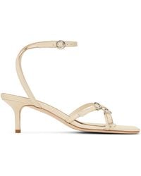Aeyde - Off- Libby Leather Kitten Heeled Sandals - Lyst