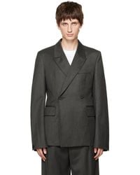 WOOYOUNGMI - Gray Single-breasted Blazer - Lyst