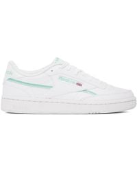 Reebok - Baskets club c 85 blanc et vert en cuir synthétique - Lyst