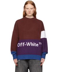Off-White c/o Virgil Abloh - Off- Burgundy Colorblocked Sweater - Lyst