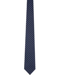 Zegna - Cravate bleu marine en soie à motif en tissu jacquard - Lyst