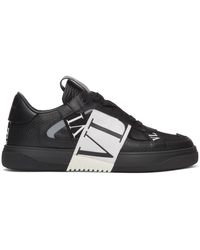 Valentino Baskets noires et blanches Elastic Low-Top Garavani