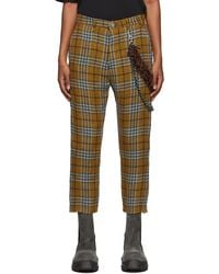 Song For The Mute Check Raw Tapered Trousers - Multicolour