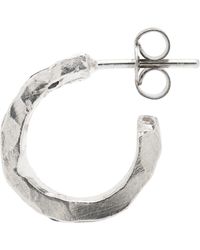 The Ouze - Boucle D'Oreille Unique Peti Argentée En Argent Sterling Texturé À Saphirs - Lyst