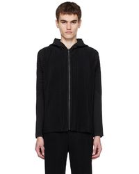 Homme Plissé Issey Miyake - Pull à capuche monthly color august noir - Lyst