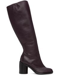 Maison Margiela - Burgundy Tabi Knee-high Tall Boots - Lyst