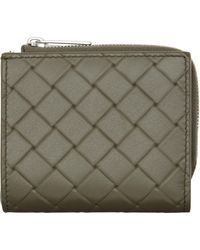 Bottega Veneta - Khaki Intrecciato Stamp Bi-Fold Wallet - Lyst