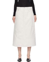 RE/DONE - Off-white Seamed Denim Maxi Skirt - Lyst
