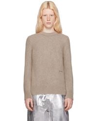 Ganni - Taupe Brushed Sweater - Lyst