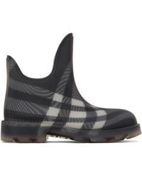 Burberry - Check Rubber Marsh Low Boots - Lyst