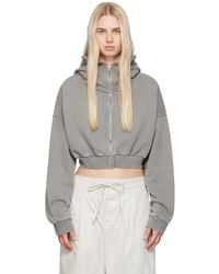 Entire studios - Cropped Full Zip Hoodie - Lyst