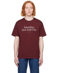 Saturdays NYC - T-shirt miller bourgogne - Lyst
