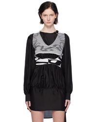 SC103 - Débardeur Noir Et Blanc À Empiècement De Style Harnais - Lyst