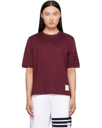 Thom Browne - Burgundy Jersey Ottoman 4-Bar T-Shirt - Lyst