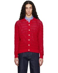 DUNST - Cardigan Rouge À Col Ouvert - Lyst