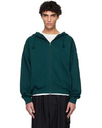 Y-3 - Pull À Capuche Fl Vert À Glissière - Lyst